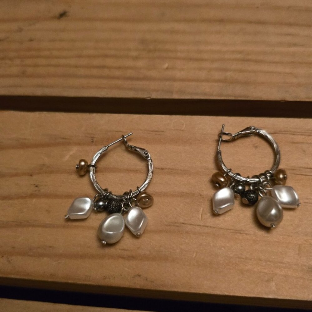 white house black market sterling silver hoop earrings